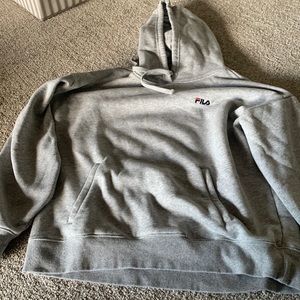 Worn once, FILA gray hooded sweatshirt